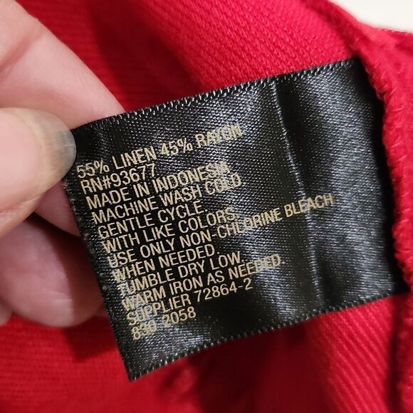 Red Worthington Linen Blend Shorts - Picture 6 of 6